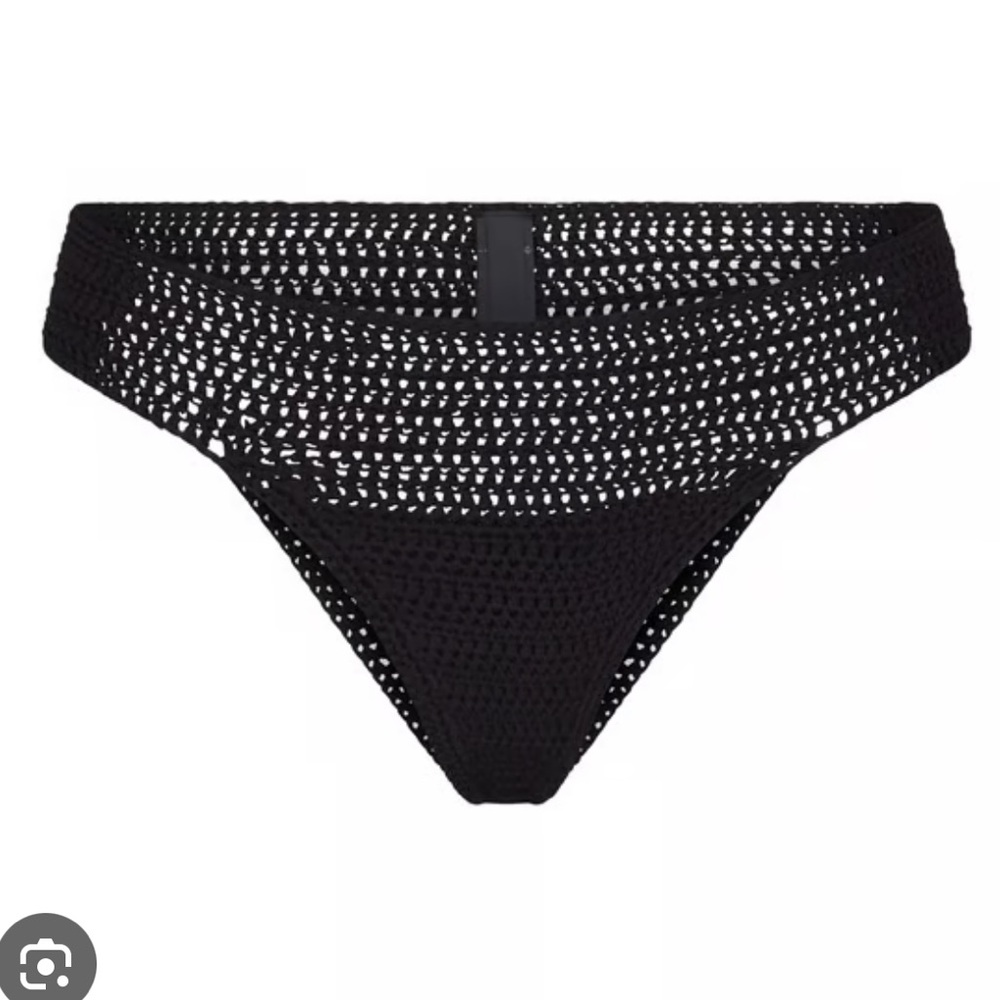 Sw29. Skims crochet swim bikini bottom nwt size small onyx black 🖤